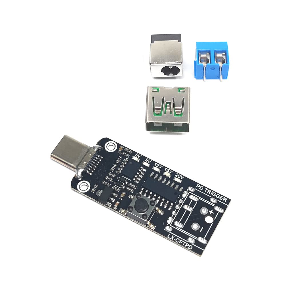 USB-C PD QC Adjustable Voltage Power Trigger Module 5A Type-C Male Input for DC5V 9V 12V 15V 20V Power Supply