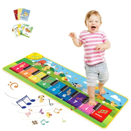Foki FOKI Floor Piano Mat for Toddlers Educational Dancing Keyboard Playmat with Animal Sounds for Kids Birthday Gifts Ages 1 to 5