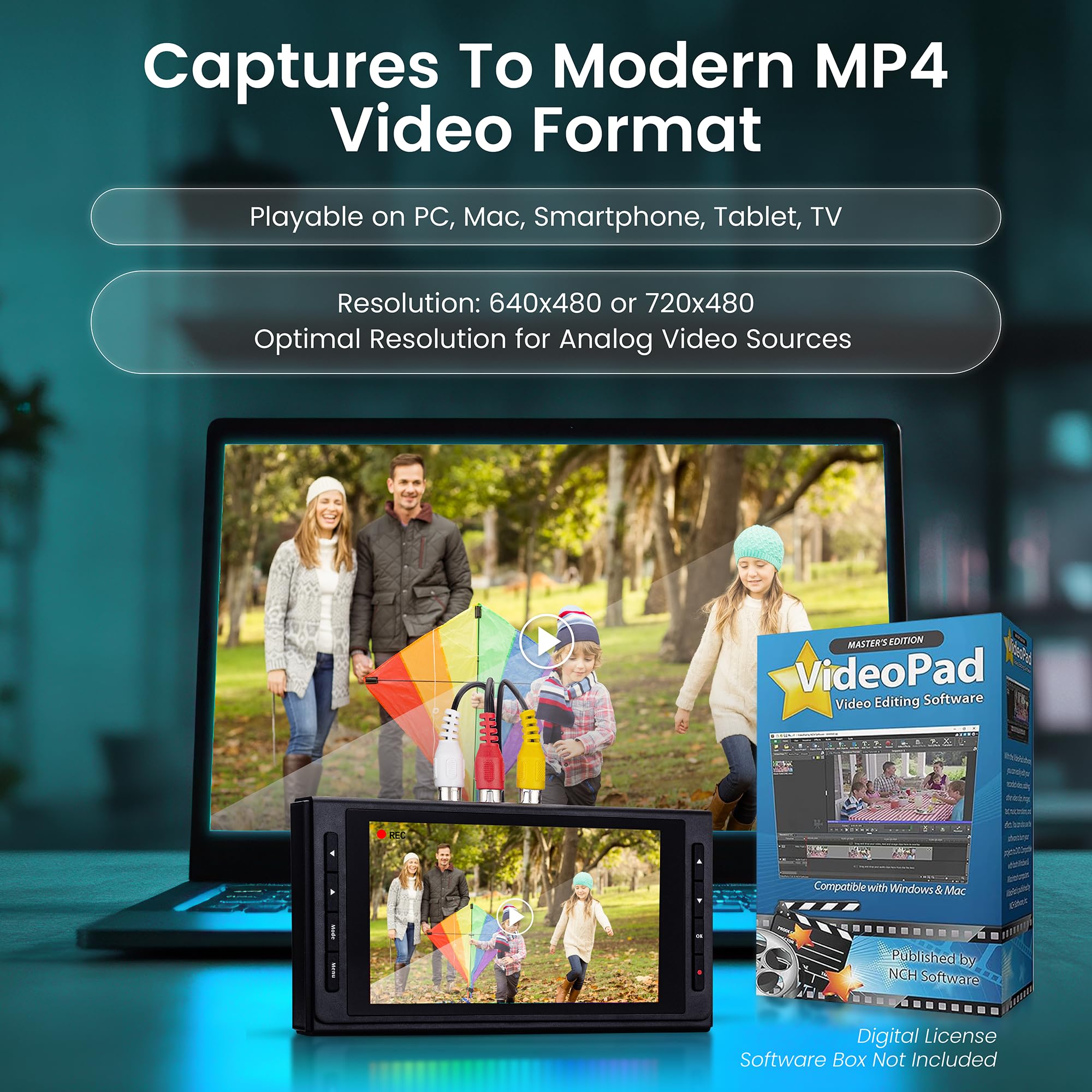 ClearClick ClearClick Video to Digital Converter 3.0 Record Video and Audio from VCR VHS AV RCA Hi8 Camcorder DVD Turntables Cassette Tapes Bundle Edition - View 4 of 5