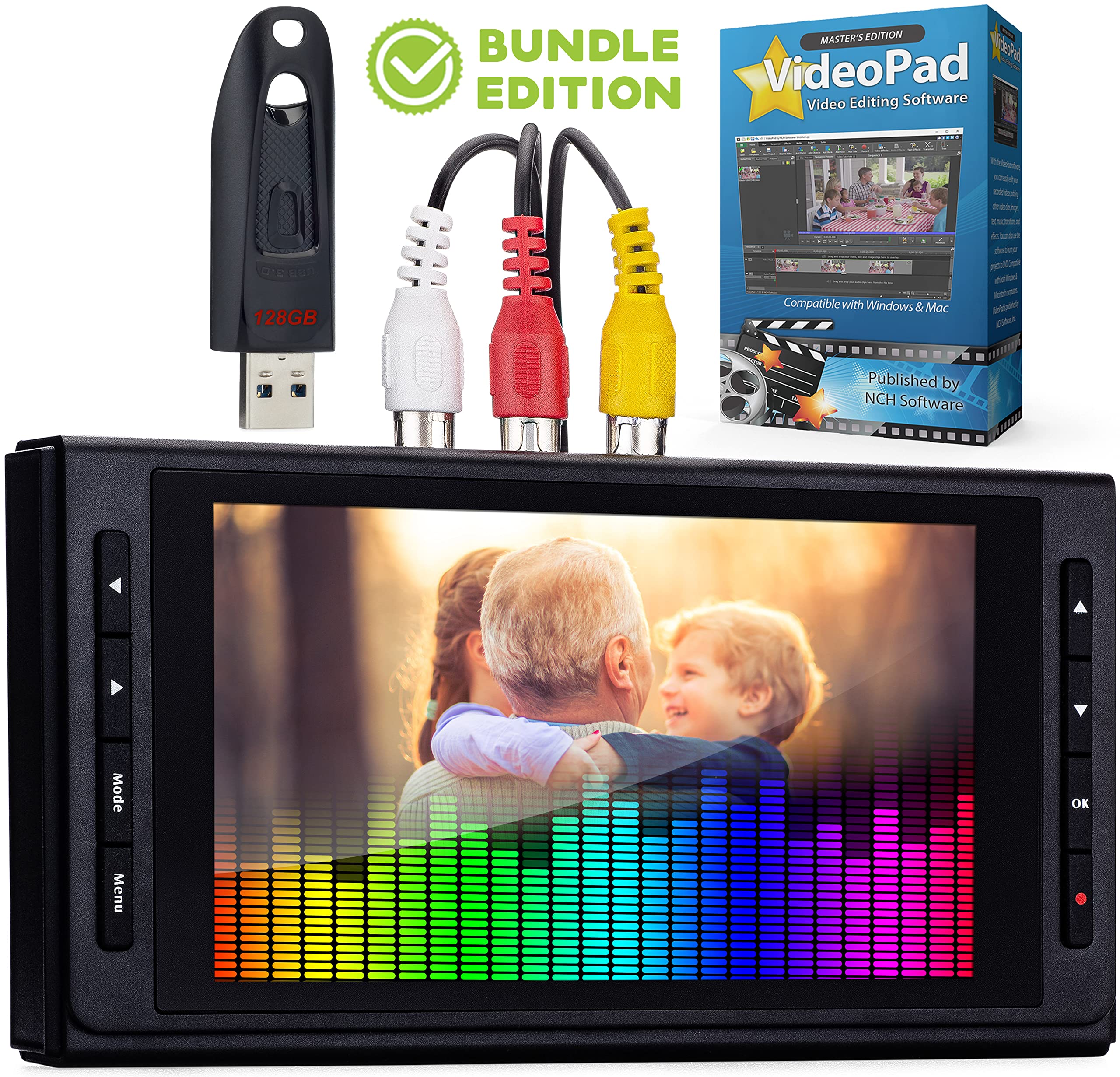 ClearClick ClearClick Video to Digital Converter 3.0 Record Video and Audio from VCR VHS AV RCA Hi8 Camcorder DVD Turntables Cassette Tapes Bundle Edition