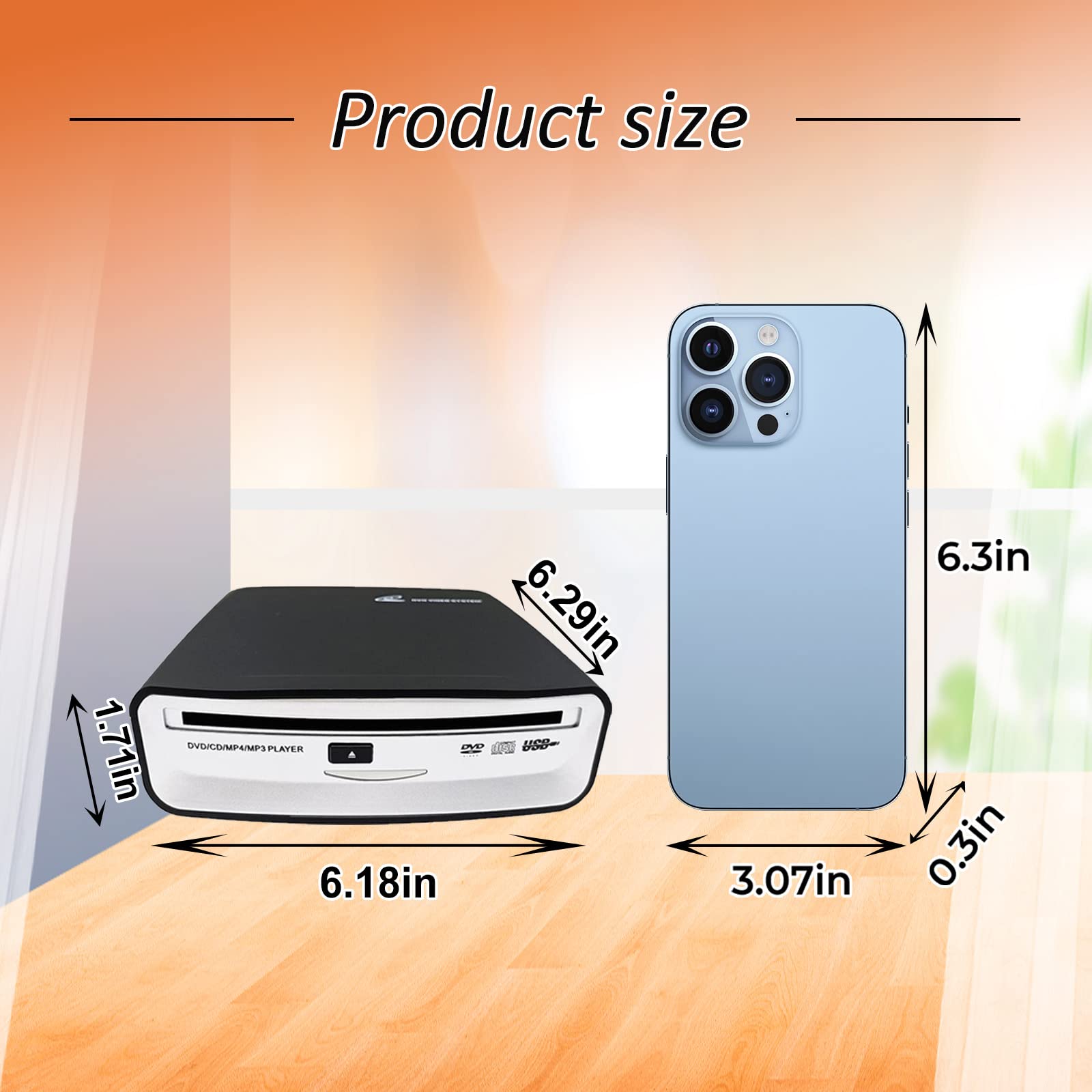 X-Star USB CD DVD Player for Car with Extra Accessories Portable External Player for Android Navigation and TV Plug and Play - View 4 of 9