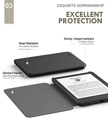 MoKo "MoKo 6" Kindle Case (11th Gen 2024/2022) - Lightweight Auto Wake/Sleep Cover in Black" - View 6 of 10