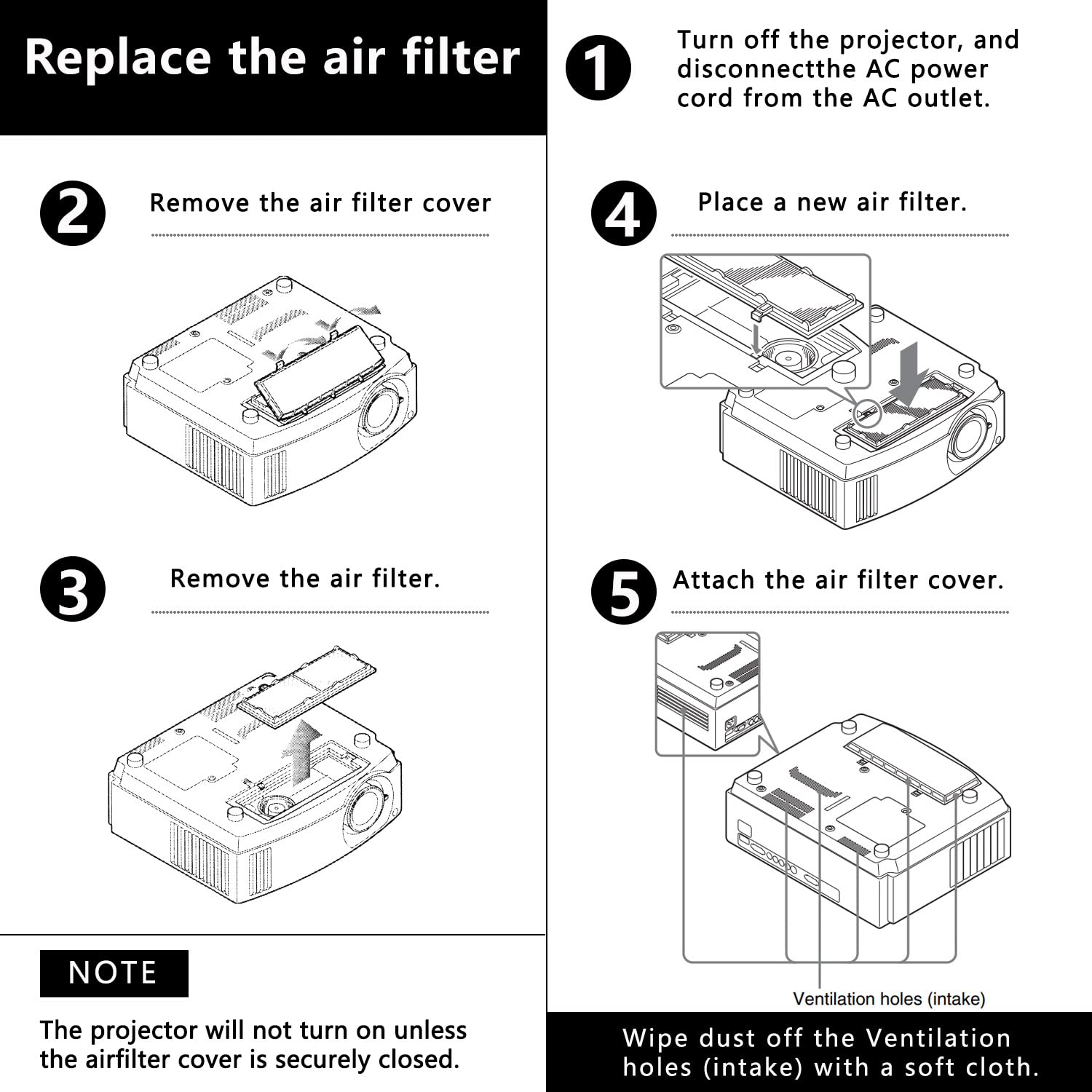 Khotilong Replacement Filter for SONY X21777281 VPL-AW10 VPL-AW15 Projector High Quality Compatible Filter - View 7 of 7