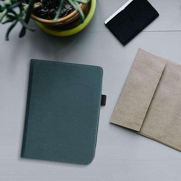 kwmobile KWMobile Faux Nubuck Leather Case for Kobo Clara 2E & Tolino Shine 4 - Stylish Flip Cover in Petrol - View 4 of 11