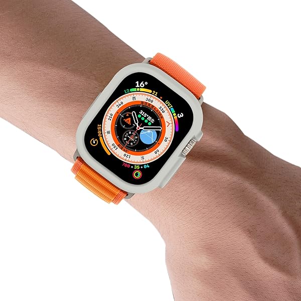 Yrzper Yrzper Shockproof Case for Apple Watch Ultra 49mm - TPU Silicone Bumper, Scratch-Resistant & Durable Protection (Gray) - View 4 of 10