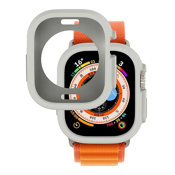 Yrzper Yrzper Shockproof Case for Apple Watch Ultra 49mm - TPU Silicone Bumper, Scratch-Resistant & Durable Protection (Gray) - View 6 of 10