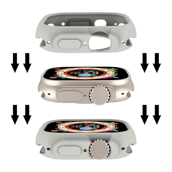 Yrzper Yrzper Shockproof Case for Apple Watch Ultra 49mm - TPU Silicone Bumper, Scratch-Resistant & Durable Protection (Gray) - View 7 of 10