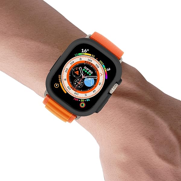 Yrzper Yrzper Shockproof Case for Apple Watch Ultra 2 & 49mm - TPU Silicone Bumper, Scratch-Resistant Protection (Black) - View 4 of 9