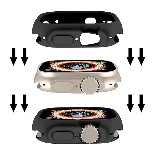 Yrzper Yrzper Shockproof Case for Apple Watch Ultra 2 & 49mm - TPU Silicone Bumper, Scratch-Resistant Protection (Black) - View 7 of 9