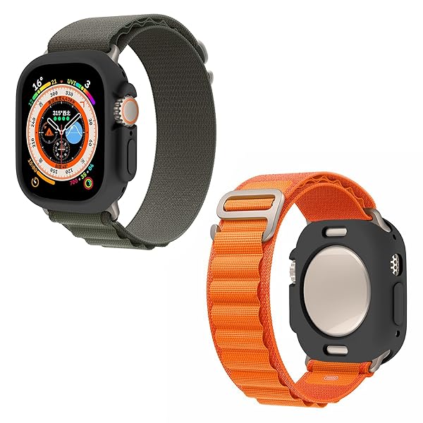 Yrzper Yrzper Shockproof Case for Apple Watch Ultra 2 & 49mm - TPU Silicone Bumper, Scratch-Resistant Protection (Black) - View 8 of 9