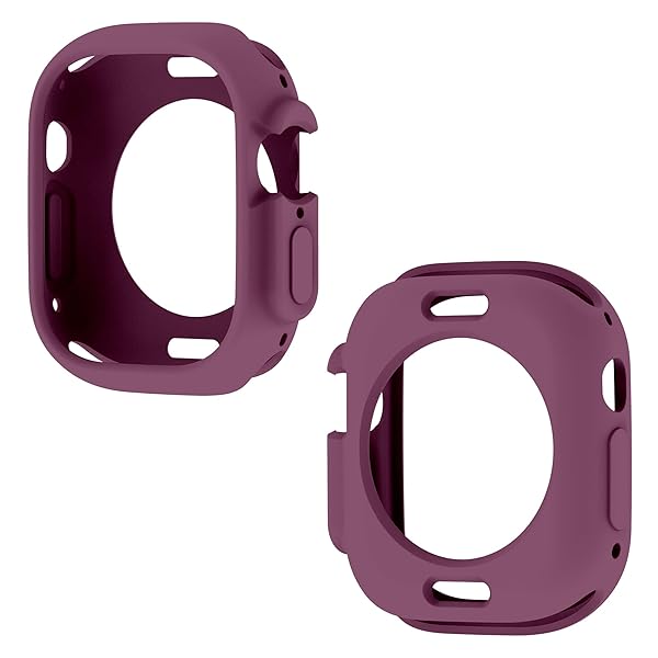 Yrzper Shockproof TPU Silicone Case for Apple Watch Ultra 2 & 49mm - Plum Color, Scratch-Resistant & Durable Protection - View 9 of 10