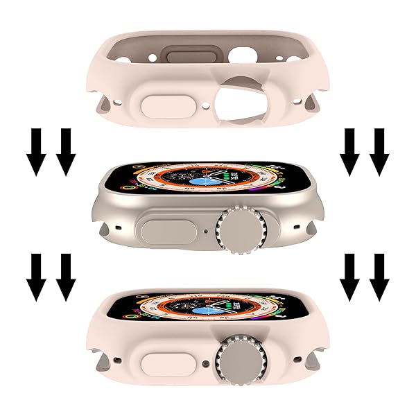 Yrzper Yrzper Shockproof Case for Apple Watch Ultra 49mm - TPU Silicone Bumper, Scratch-Resistant, Pink - View 7 of 10