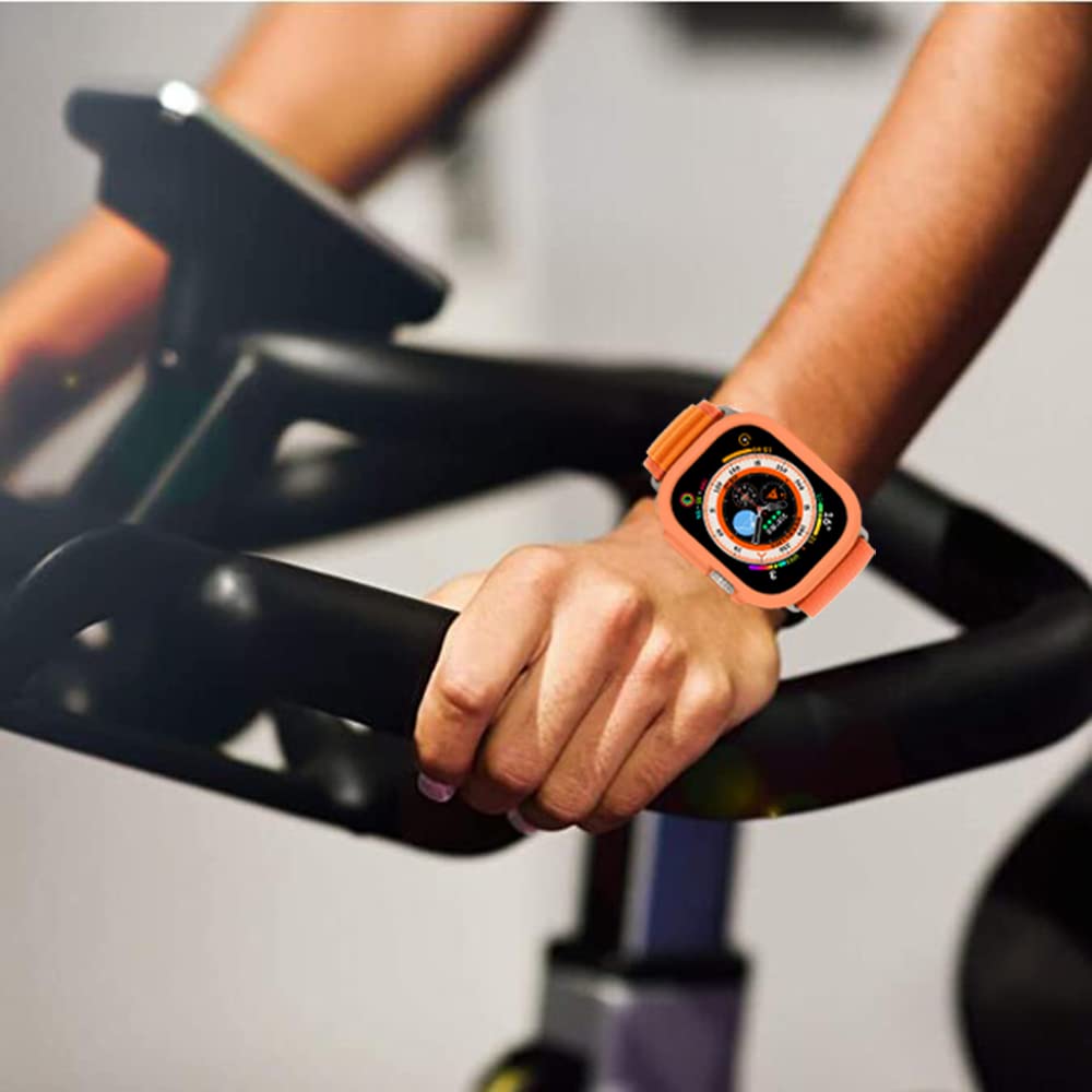 Compatible for Apple Watch Ultra 3 2 1 49mm Case All-Round Shockproof TPU Silicone Protective Cover Bumper Shock-Absorbing Scratch-Resistant Case for - View 4 of 9