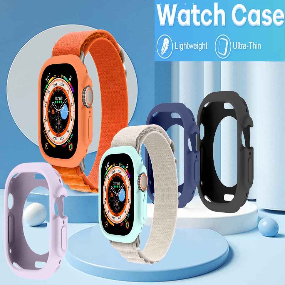 Compatible for Apple Watch Ultra 3 2 1 49mm Case All-Round Shockproof TPU Silicone Protective Cover Bumper Shock-Absorbing Scratch-Resistant Case for - View 2 of 9