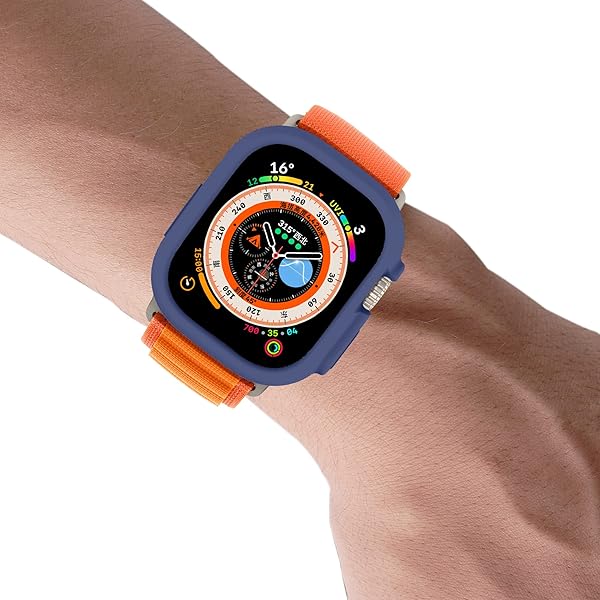 Yrzper Yrzper Shockproof Case for Apple Watch Ultra 49mm - TPU Silicone Bumper, Scratch-Resistant & Durable Protection (Blue) - View 4 of 10