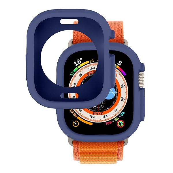 Yrzper Yrzper Shockproof Case for Apple Watch Ultra 49mm - TPU Silicone Bumper, Scratch-Resistant & Durable Protection (Blue) - View 6 of 10