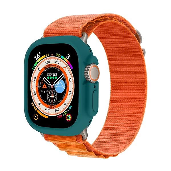Yrzper Yrzper Shockproof Case for Apple Watch Ultra 49mm - TPU Silicone Bumper, Scratch-Resistant & Durable Protection (Green) - View 4 of 9