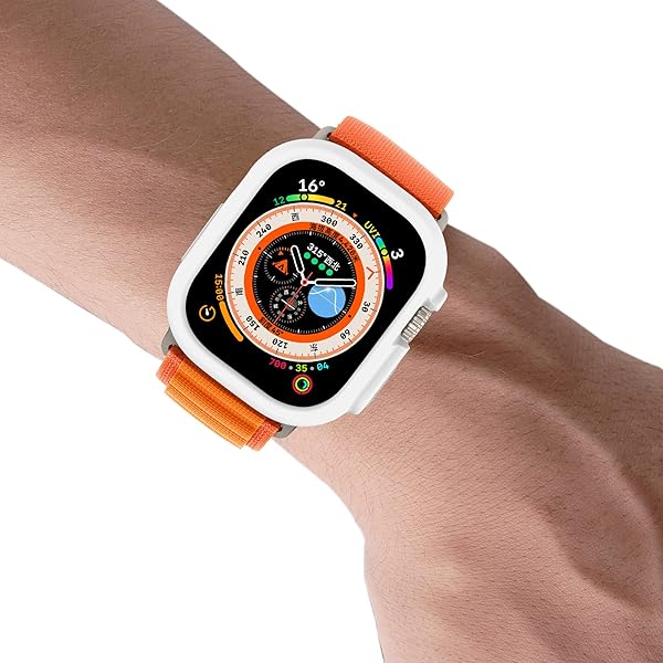 Yrzper Yrzper Shockproof Case for Apple Watch Ultra 49mm - TPU Silicone Bumper, Scratch-Resistant & Durable Protection (White) - View 4 of 10