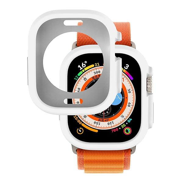 Yrzper Yrzper Shockproof Case for Apple Watch Ultra 49mm - TPU Silicone Bumper, Scratch-Resistant & Durable Protection (White) - View 6 of 10