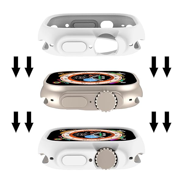 Yrzper Yrzper Shockproof Case for Apple Watch Ultra 49mm - TPU Silicone Bumper, Scratch-Resistant & Durable Protection (White) - View 7 of 10