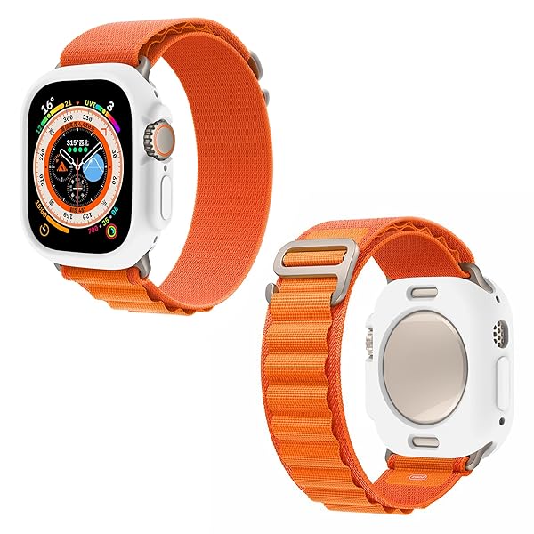 Yrzper Yrzper Shockproof Case for Apple Watch Ultra 49mm - TPU Silicone Bumper, Scratch-Resistant & Durable Protection (White) - View 8 of 10