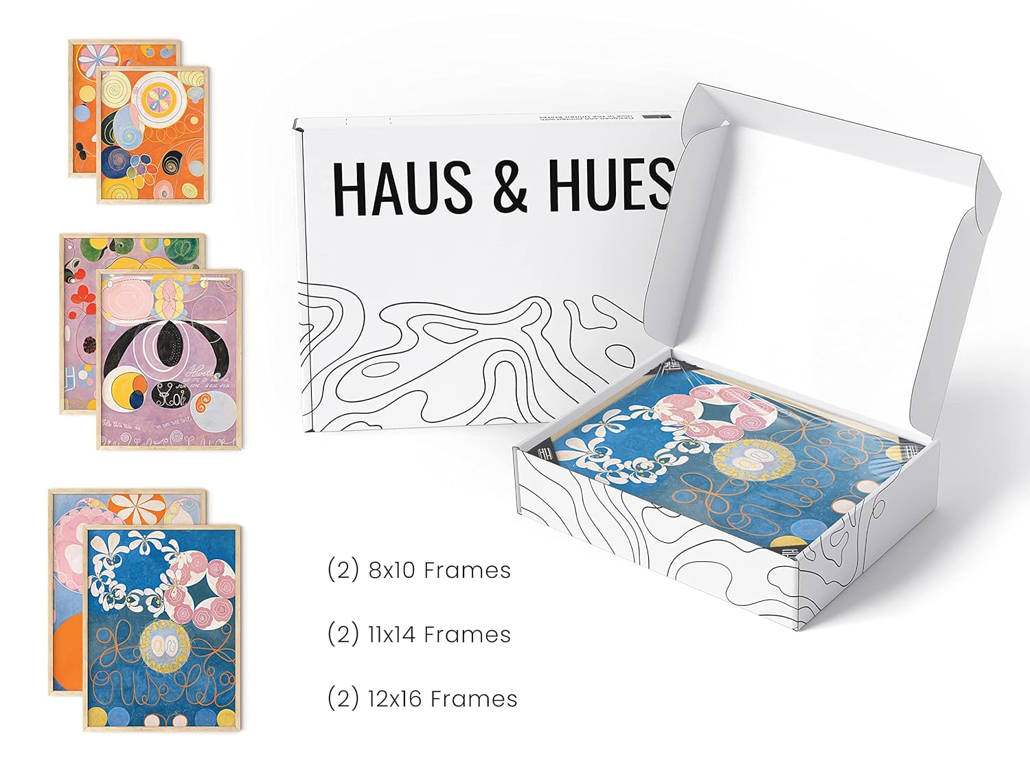 HAUS AND HUES Framed Abstract Wall Art by HAUS AND HUES Colorful Geometric Modern Paintings Set with Beige Frame for Home Decor - View 3 of 9