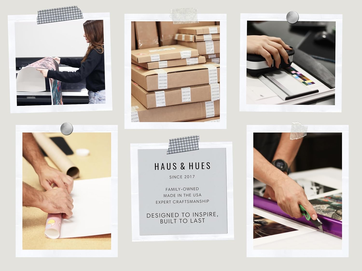 HAUS AND HUES Framed Abstract Wall Art by HAUS AND HUES Colorful Geometric Modern Paintings Set with Beige Frame for Home Decor - View 6 of 9