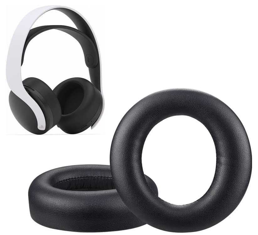 Zotech Replacement Leather Earpads Cushions for Sony PlayStation 5 Pulse 3D PS5 Wireless Headphones (Black)