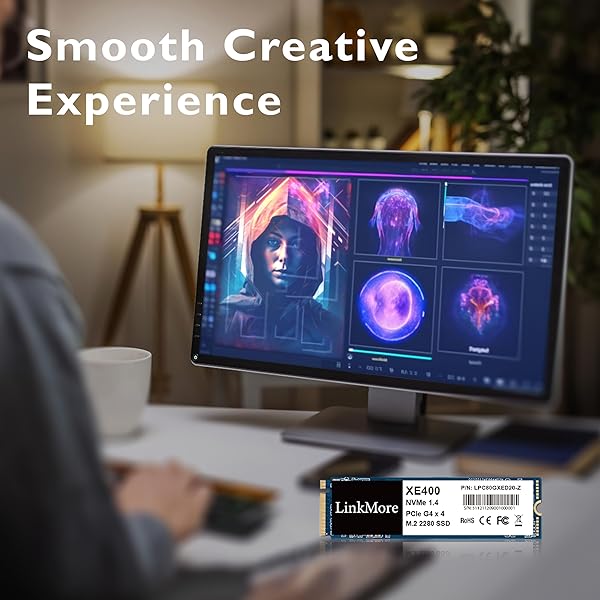 LinkMore LinkMore XE400 500GB M.2 PCIe Gen4 NVMe SSD - 5000MB/s for PC, Laptops & PS5 Gaming - View 4 of 8