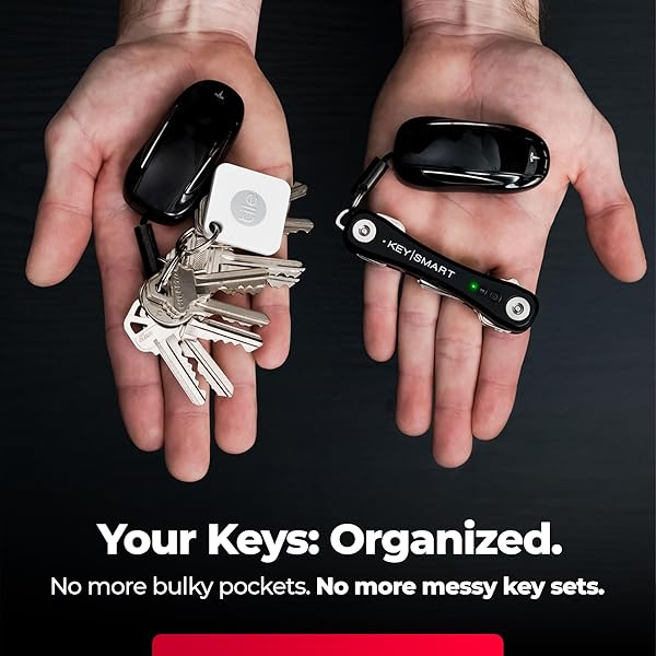 KEY SMART KeySmart iPro: Trackable Keychain Holder with Apple Find My, LED Flashlight & Compact Design for Up to 14 Keys - Black - View 6 of 7