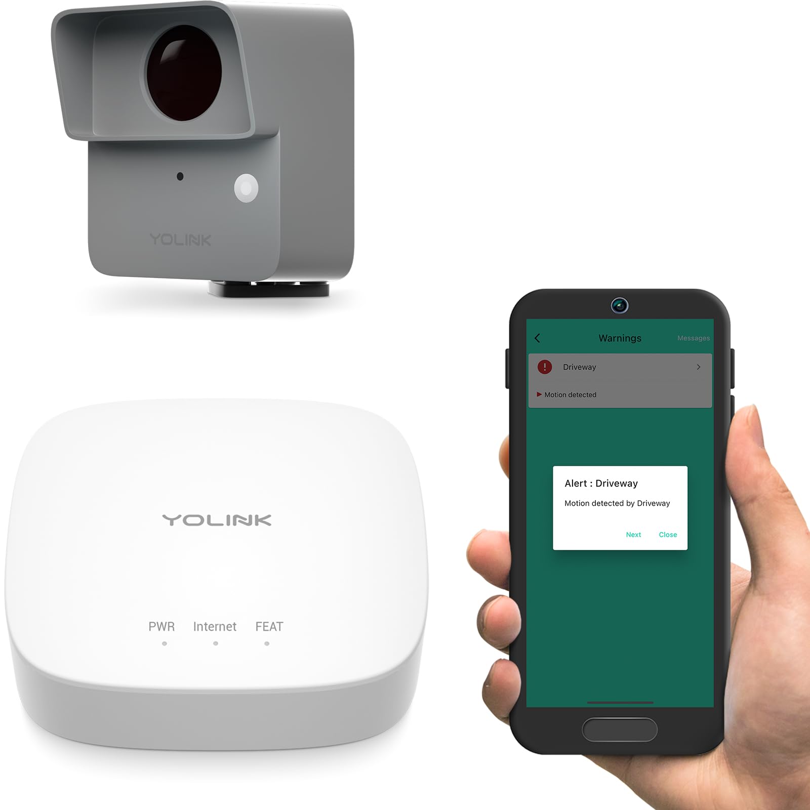 YoLink LoRa Smart Outdoor Motion Sensor, Driveway Alert, Property Invasion Tresspassing Detector, 1 4 Mile Open Air Range, Email SMS Push Alerts,