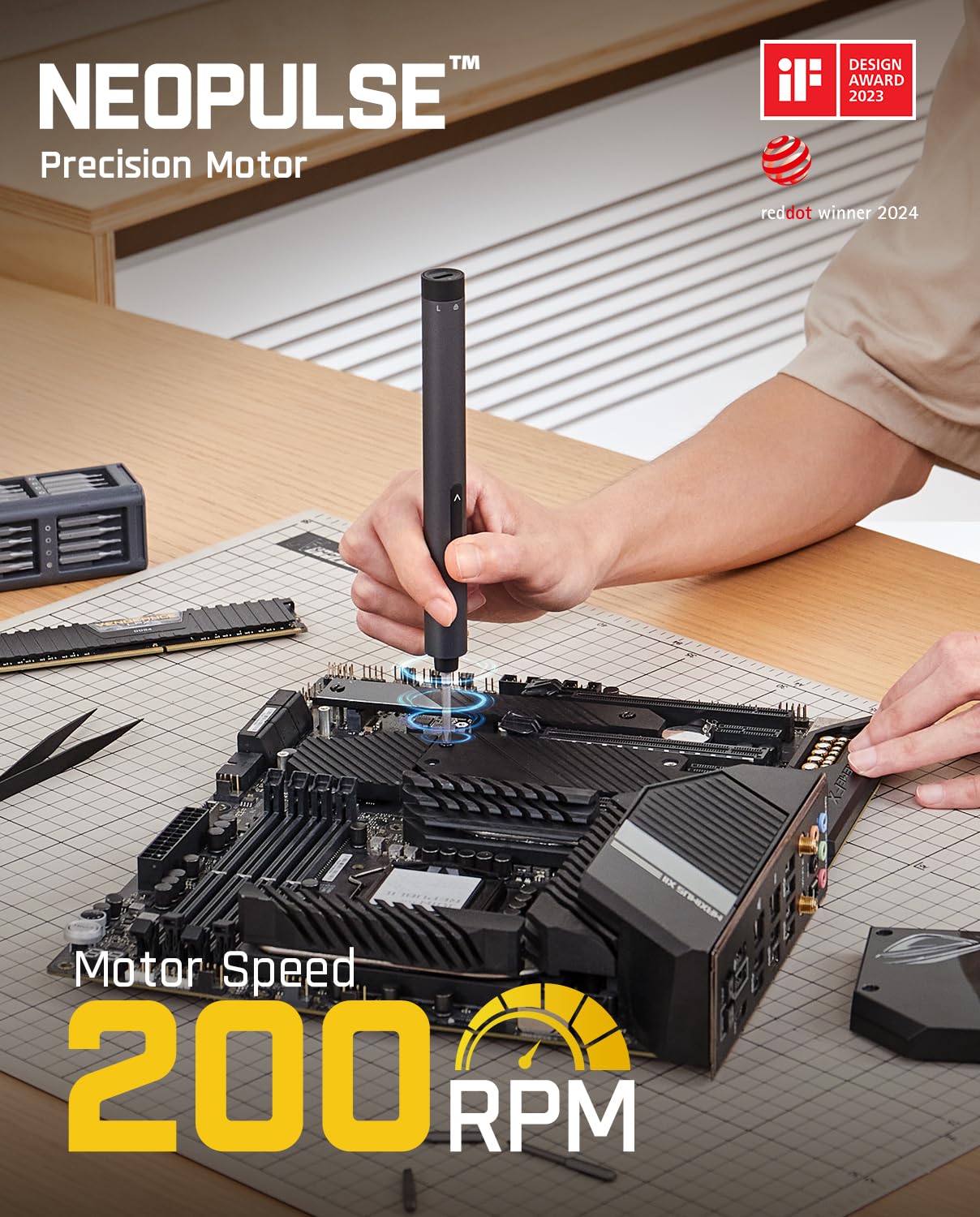 Fanttik Fanttik E1 Max 3.7V Electric Screwdriver, Mini Precision Screwdriver Set, 50 Magnetic Bits, Magnetic Storage, 5/32â€˜â€™Hex, Repair Tool Kit for Electronics Phone Camera Laptop Watch (Grey) - View 4 of 8