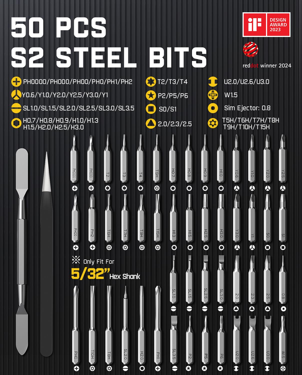 Fanttik Fanttik E1 Max 3.7V Electric Screwdriver, Mini Precision Screwdriver Set, 50 Magnetic Bits, Magnetic Storage, 5/32â€˜â€™Hex, Repair Tool Kit for Electronics Phone Camera Laptop Watch (Grey) - View 5 of 8