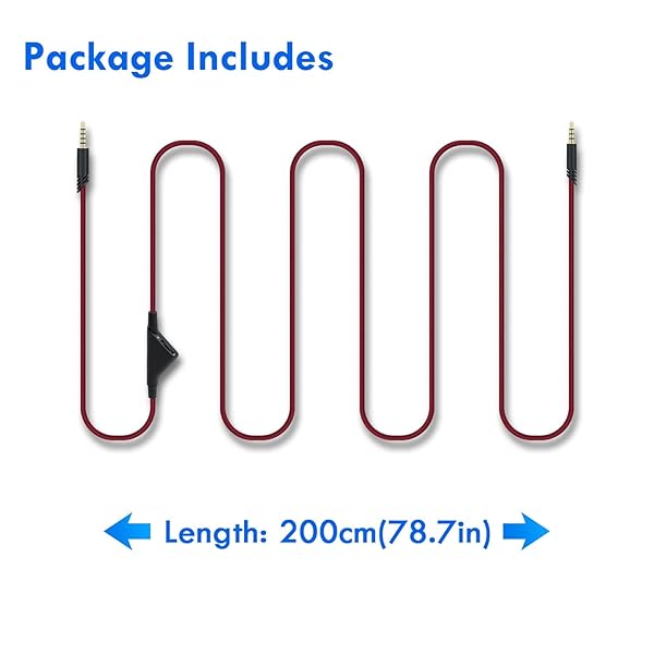 Mcbazel McBazel 2M Headset Cable with Volume Control for Astro A10/A30/A40 - PS5/PS4/Xbox Series X&S - Red Replacement Cord - View 10 of 10