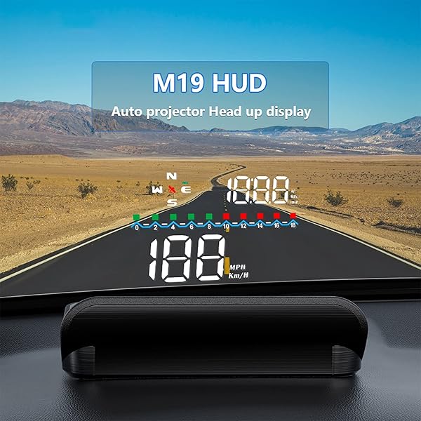 wiiyii Wiiyii M19 Heads Up Display: GPS Speedometer & Windshield Projector for All Cars - View 4 of 10