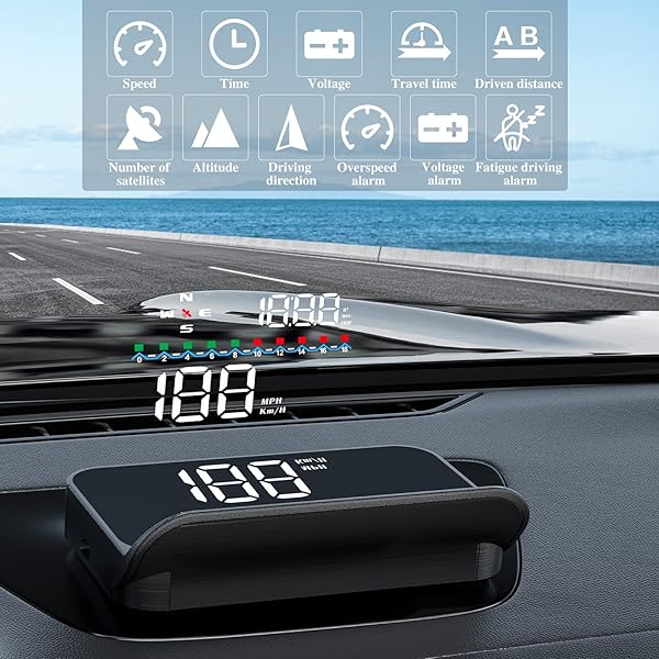 wiiyii Wiiyii M19 Heads Up Display: GPS Speedometer & Windshield Projector for All Cars - View 5 of 10