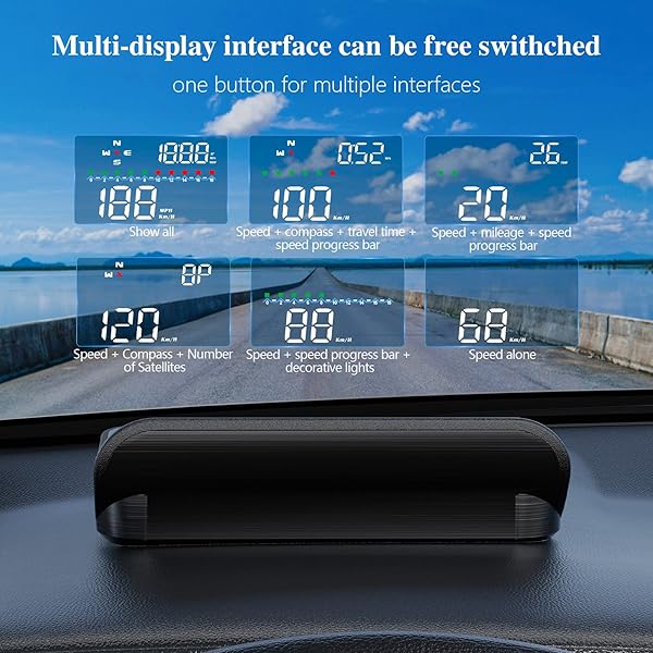 wiiyii Wiiyii M19 Heads Up Display: GPS Speedometer & Windshield Projector for All Cars - View 7 of 10