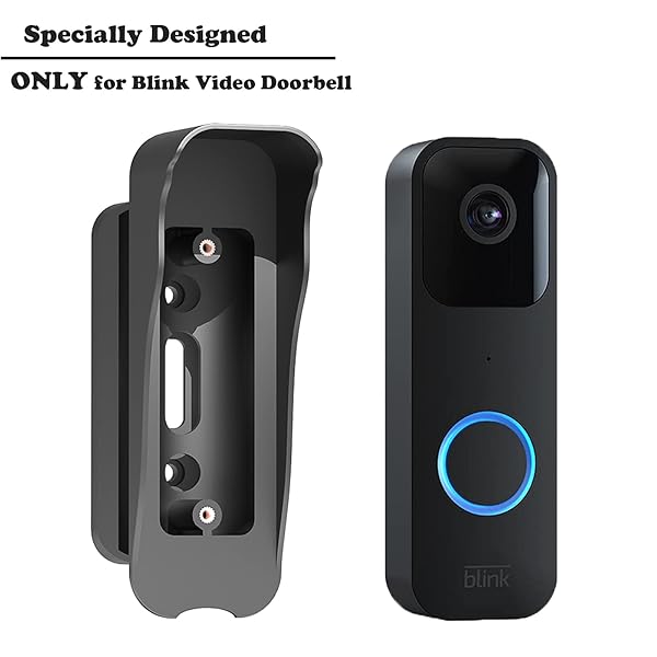 Fieybirt Blink Doorbell Mount, Adjustable Angle Mount Kit (up to 110 Degrees Tilt) for Blink Video Doorbell, Wide Viewing Range Left/Right Adjustable Blink Corner Mount with Mounting Cover (Black) - View 4 of 8