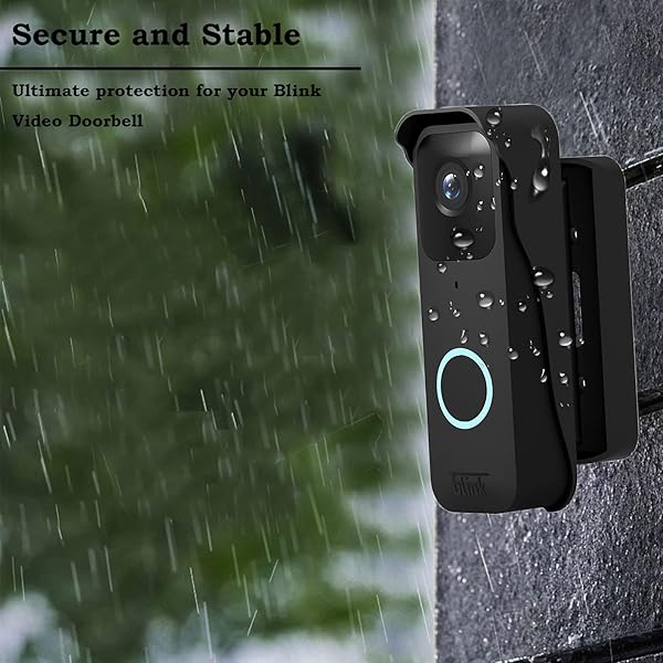 Fieybirt Blink Doorbell Mount, Adjustable Angle Mount Kit (up to 110 Degrees Tilt) for Blink Video Doorbell, Wide Viewing Range Left/Right Adjustable Blink Corner Mount with Mounting Cover (Black) - View 5 of 8
