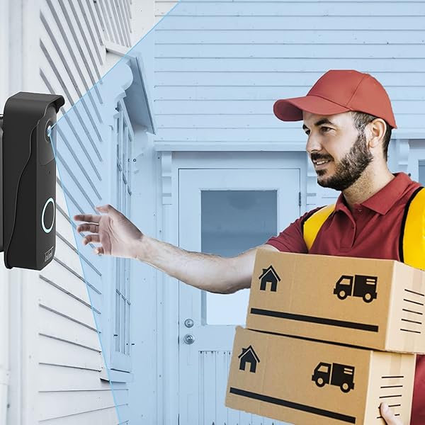 Fieybirt Blink Doorbell Mount, Adjustable Angle Mount Kit (up to 110 Degrees Tilt) for Blink Video Doorbell, Wide Viewing Range Left/Right Adjustable Blink Corner Mount with Mounting Cover (Black) - View 7 of 8