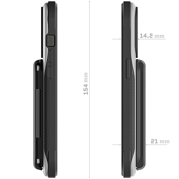 Ghostek Ghostek EXEC iPhone 14 Wallet Case with MagSafe Magnetic Card Holder for 2022 Apple iPhone 14 Gray Protective Cover - View 10 of 11