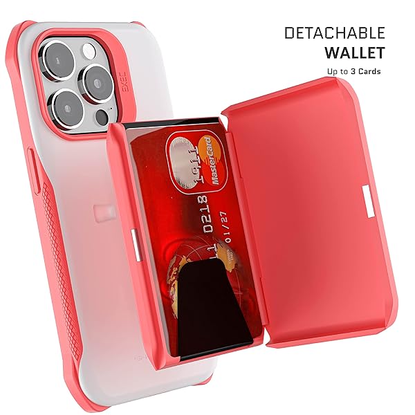 Ghostek Ghostek EXEC Wallet Case for iPhone 14 Pro Women MagSafe Magnetic Card Holder Compatible with Accessories Chargers and Car Mounts Pink - View 5 of 10