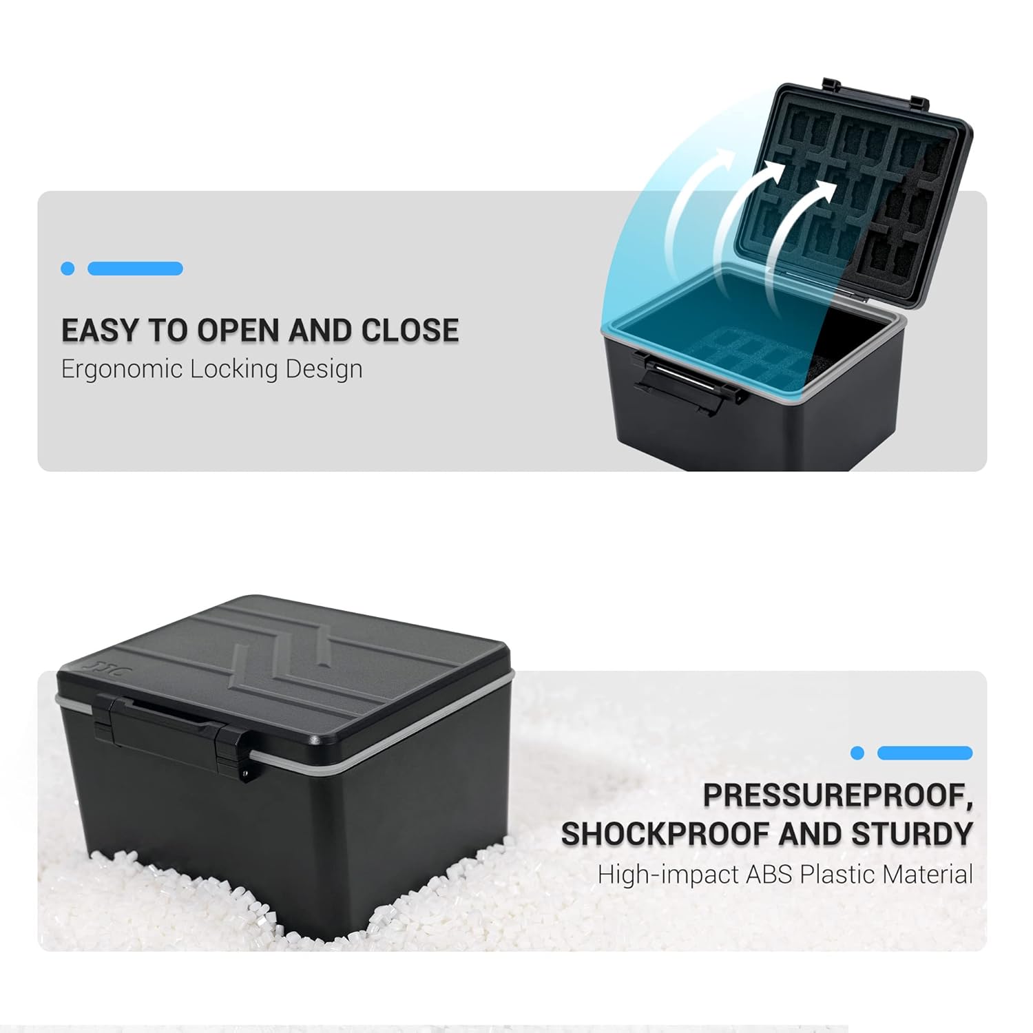 JJC USB Flash Drive Case Organizer for 26 USB A USB C Jump Drives and 27 SD Micro SD Cards with EVA Interior for Enhanced Protection - View 4 of 8