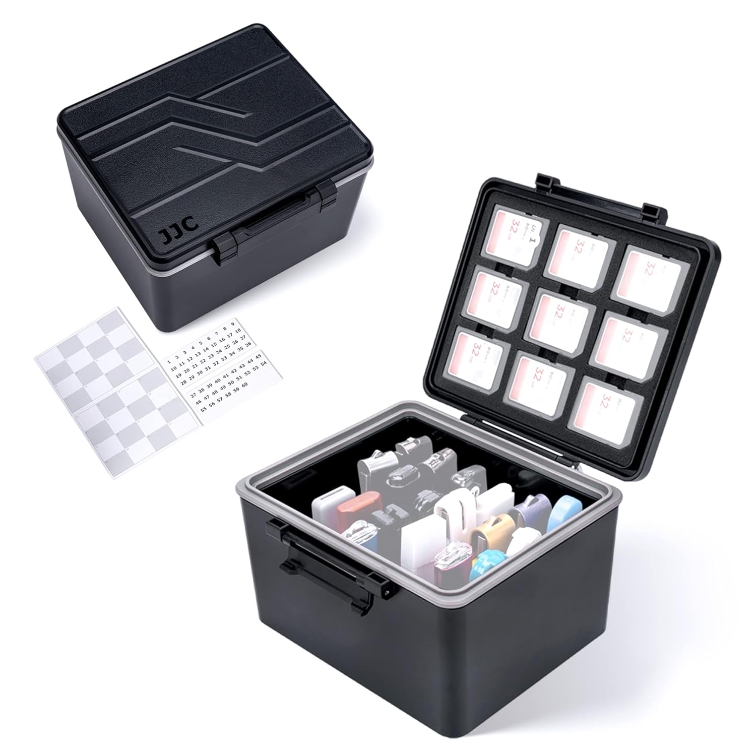 USB Flash Drive Case Organizer for 26 USB A USB C Jump Drives and 27 SD Micro SD Cards with EVA Interior for Enhanced Protection