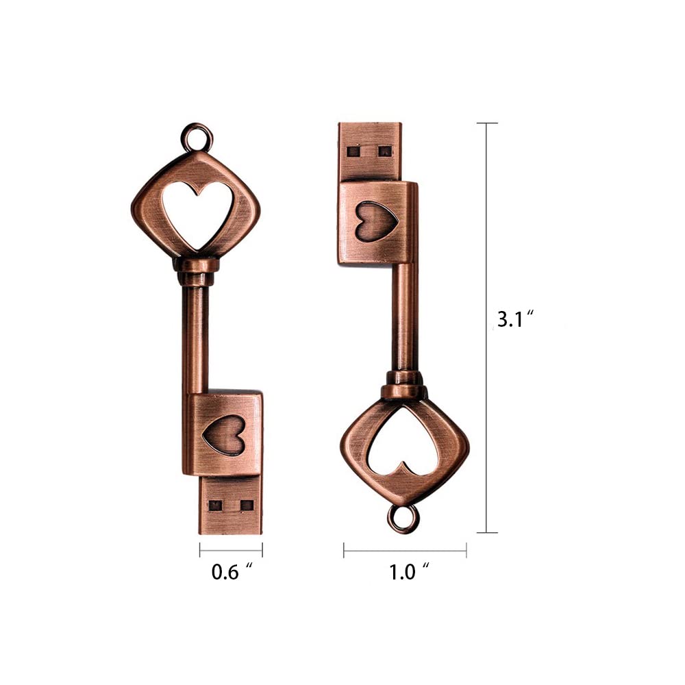 EZITSOL 64GB USB 3.0 Heart Shape Flash Drive High Speed Keychain Gift for Anniversary Birthday Photographer Wedding - View 3 of 6