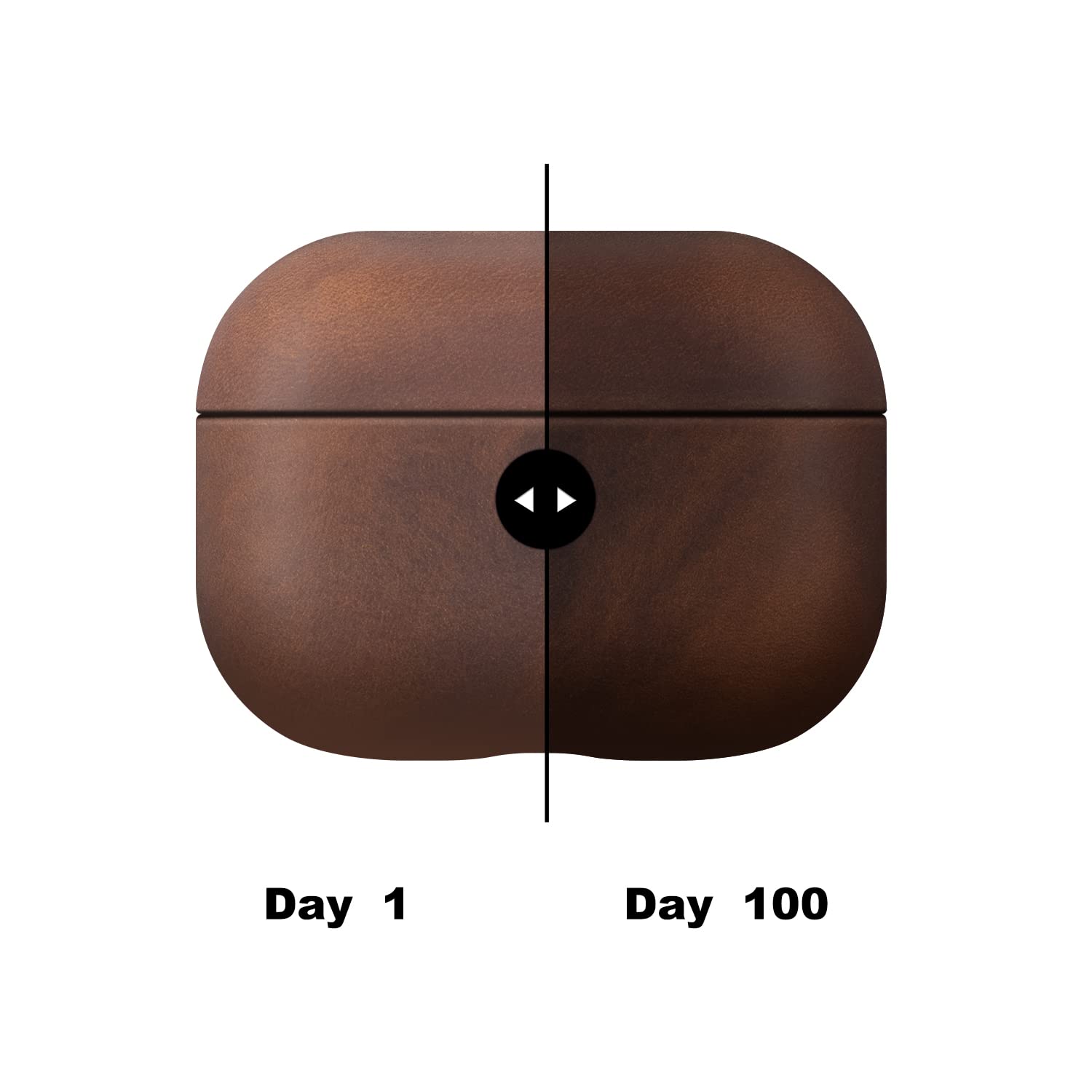 maogoam Maogoam Leather Case Cover for AirPods Pro 2nd Generation Genuine Oil Wax Crazy Horse Dark Brown Indiana Jones Style Front LED Visible - View 6 of 8