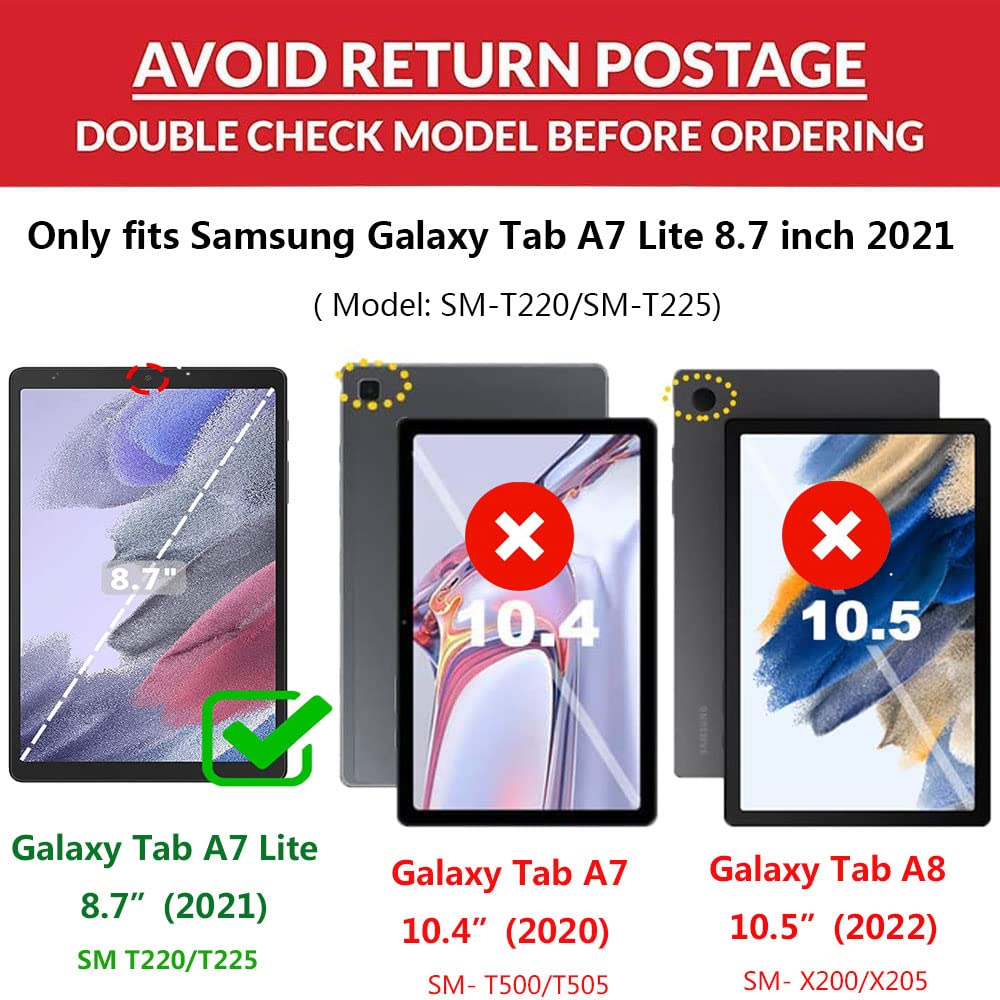 Tading Tading Kids Case for Samsung Galaxy Tab A7 Lite Ladybug Design 3D Cartoon Soft EVA Foam Shockproof Handle Stand Cover Magenta - View 2 of 8