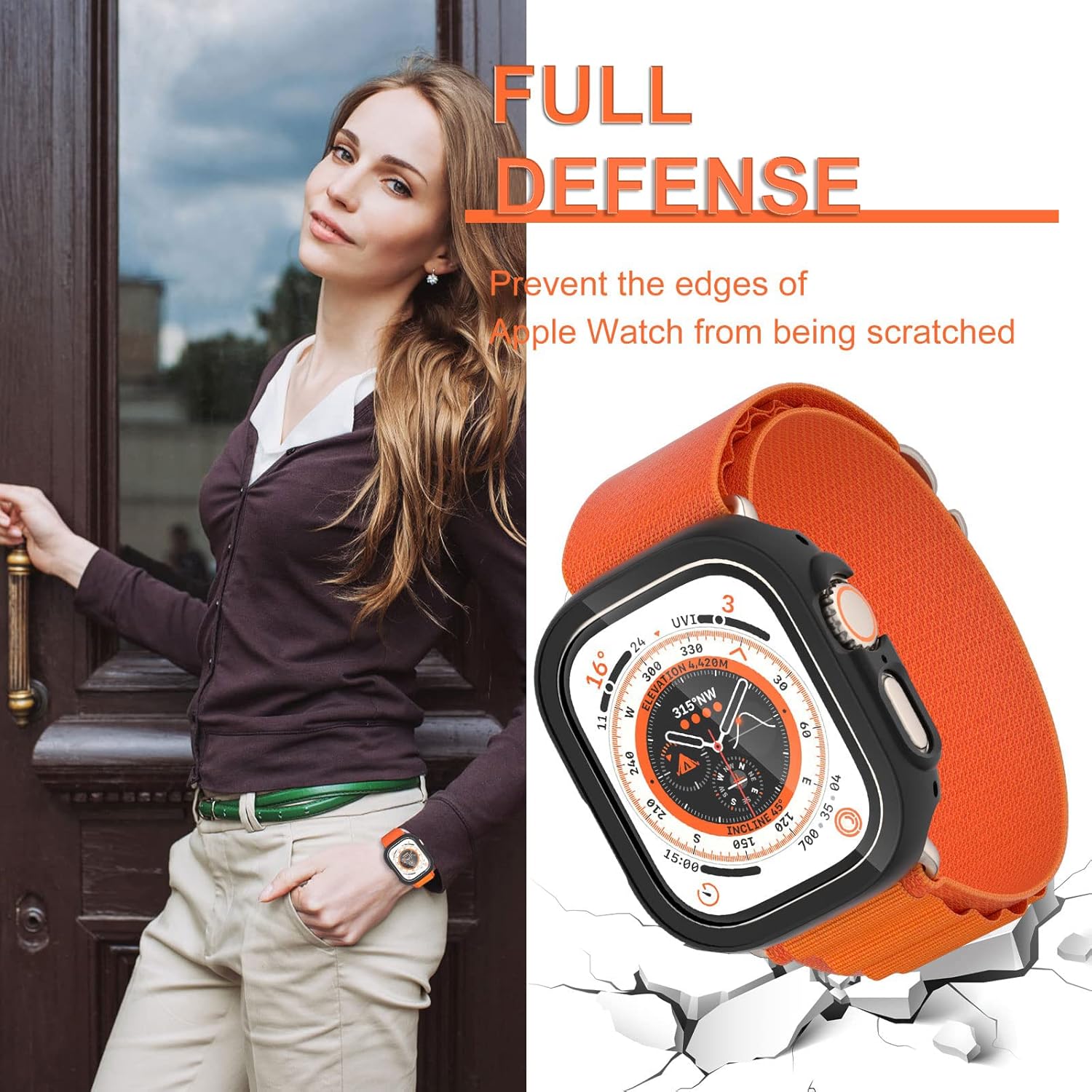 shenou Apple Watch Ultra 49mm Case and Screen Protector Bumper Cover Accessories - View 4 of 7