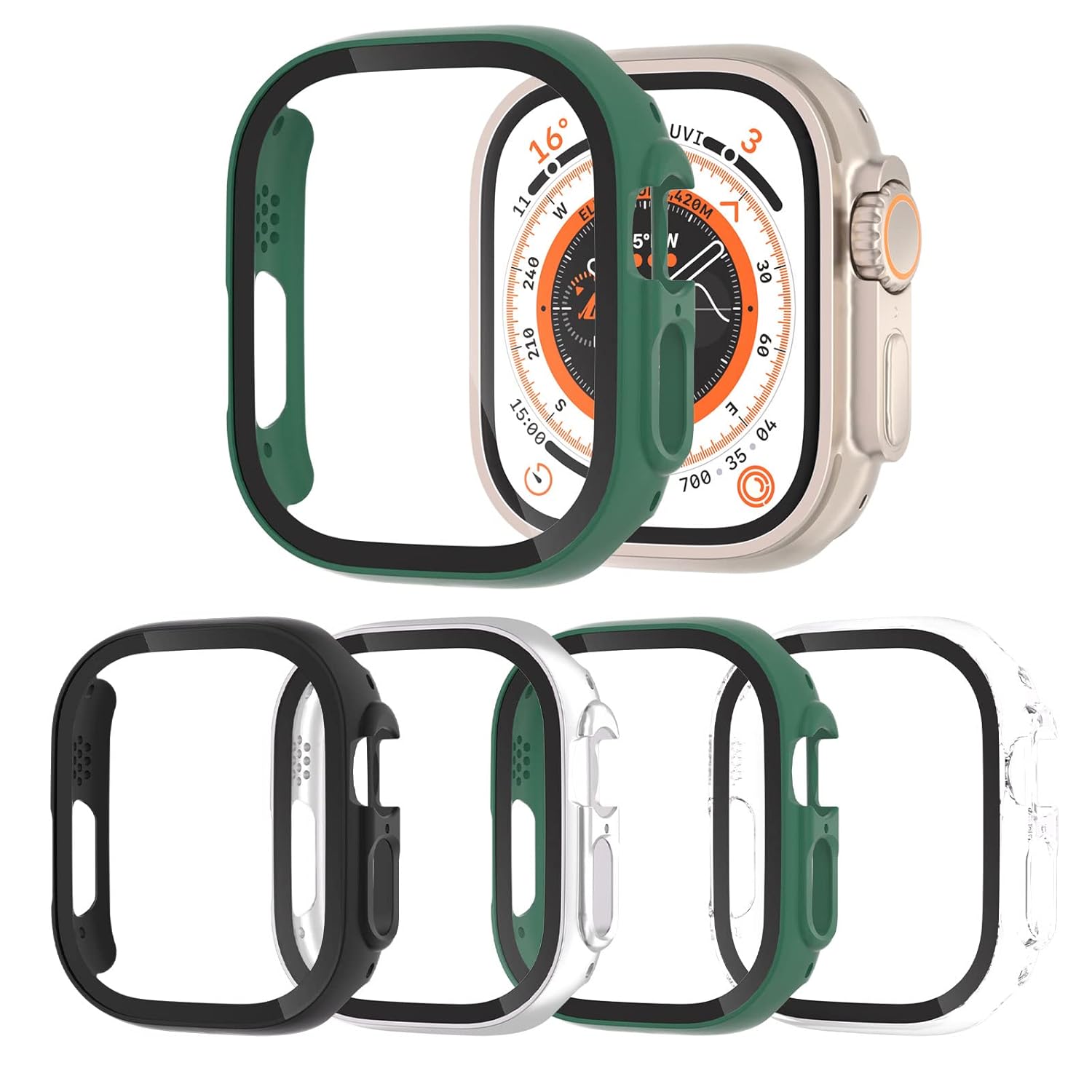 shenou Apple Watch Ultra 49mm Case and Screen Protector Bumper Cover Accessories