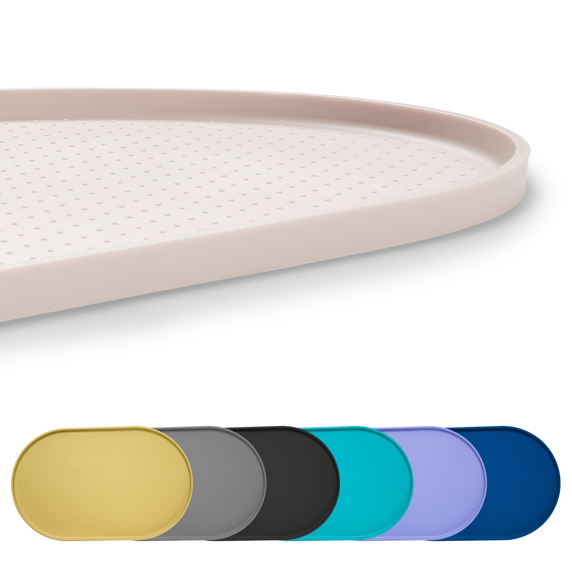 Yacee Yacee Waterproof Raised Edge Silicone Dog Food Mat BPA Free Small White Sand for Cats and Dogs Protects Floors and Contains Spills